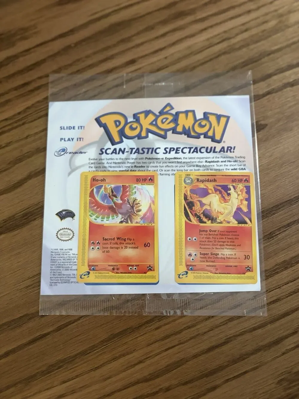 Pokemon 'Scan-Tastic Spectacular' Promo Pack Ho-Oh and Rapidash Pokemon Cards